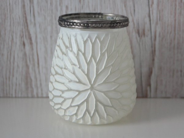 Windlicht Vase Blume Shabby Landhaus Teelichthalter