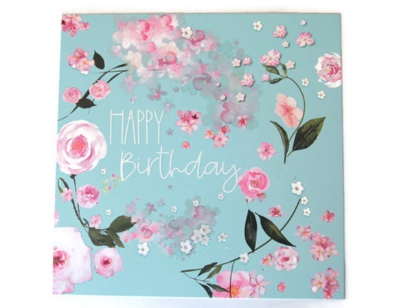 Postkarte Geburtstagkarte Blumen Rosen